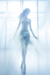 Blurred shadows of dancing girl