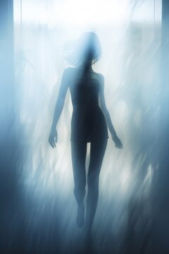 Blurred shadows of dancing girl