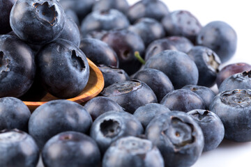 Blueberries on white background