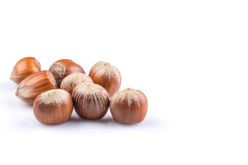 Fototapeta premium Hazelnuts on white