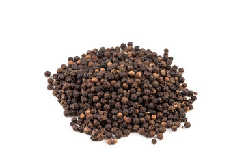 Black pepper was placed on a white background