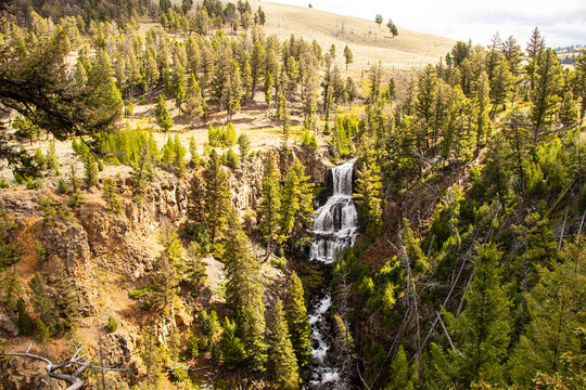 Waterfall in Yellowstone National Park USA