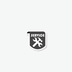 Service work repair label or logo sticker isolated on gray background