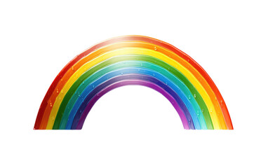 Obraz premium Beautiful Shining Rainbow on White Transparent Background.