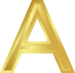 Luxury Gold Font Modern Elegant Alphabet A