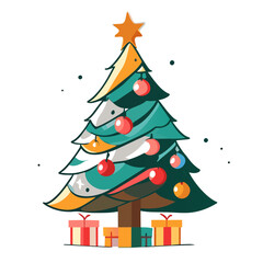 Obraz na płótnie Canvas Christmas tree, winter festival snow santa claus Christmas celebration