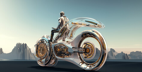 futuristic mythological centaur bike and man
