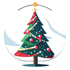 Christmas tree, winter festival snow santa claus Christmas celebration