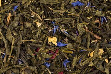 Flavoured green tea isolated