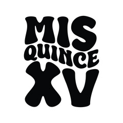 Mis Quince XV Vector Design on White Background