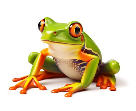 Frog on a white background. Isolated. 3D image.