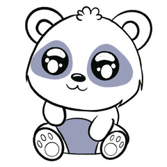Coloring book cute panda 