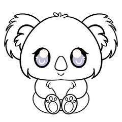 coloring illustration cute koala 