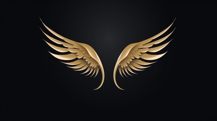 Obraz premium Illustration of gorgeous fantasy wings on a black background