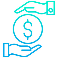 Outline gradient Funding Dollar icon