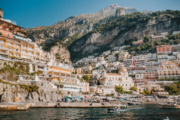 Amalfi, Włochy, IT, Italia, wybrzeże, brzeg, woda, morze, fale, morski, wybrzeze, italia, podróż, miasteczko, krajobraz, port, lato, amalfi, europa, tourismus - obrazy, fototapety, plakaty