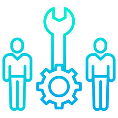 Outline gradient User Maintenance icon