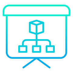 Outline gradient Statistics presentation icon