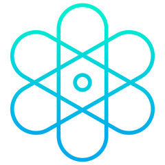 Outline gradient Atom icon