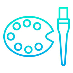 Outline gradient art palette icon