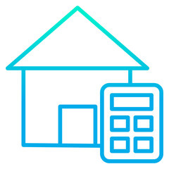 Outline gradient Real Estate calculator icon