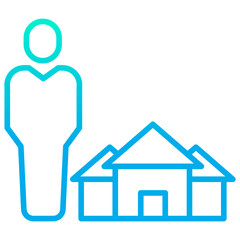 Outline gradient Real Estate Broker icon