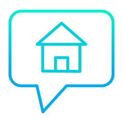 Outline gradient Real Estate Chat icon