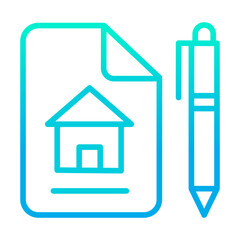 Outline gradient Home Contract icon