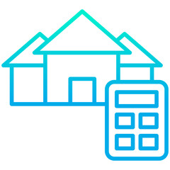 Outline gradient Home calculator icon