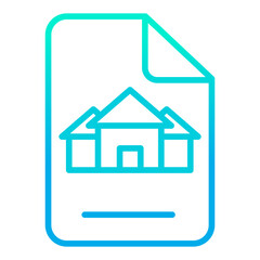 Outline gradient Home Contract icon