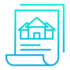 Outline gradient Home Newsletter icon