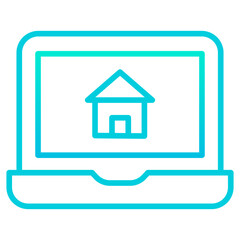Outline gradient Home Laptop icon