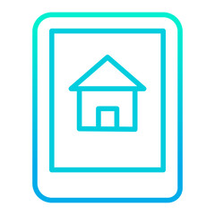 Outline gradient Real estate Mobile icon