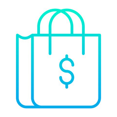 Outline gradient Dollar Bag icon