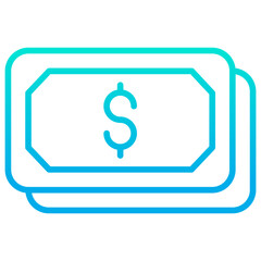 Outline gradient Dollar Money Cash icon