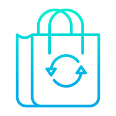 Outline gradient Refresh Shopping Bag icon