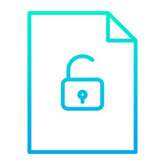 Obraz premium Outline gradient Document Unlock icon