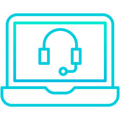 Obraz premium Outline gradient Laptop Support icon