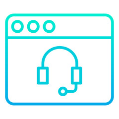 Outline gradient Web Support icon