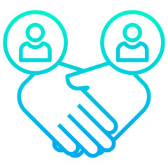 Outline gradient User Shake Hand icon