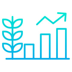 Outline gradient Investment plant icon