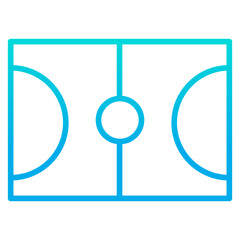 Outline gradient Basketball Field icon