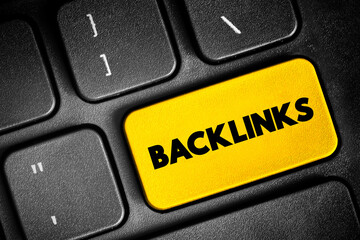 Backlinks text button on keyboard, concept background