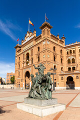 Madrid, Spain - August 18, 2023: Las Ventas Bullring, a Moorish style building situated in the...