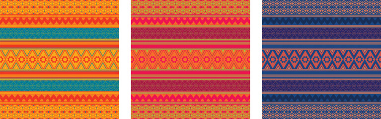 Thai elegant seamless decorative textile patterns and backgrounds