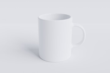Blank white mug mockup on white background