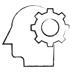 Hand drawn  Human Mind setting icon