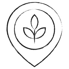 Hand drawn Plant map icon icon