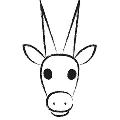 Hand drawn Gemsbok face icon