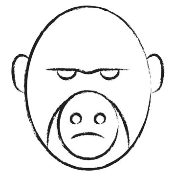 Hand drawn Gorilla face icon